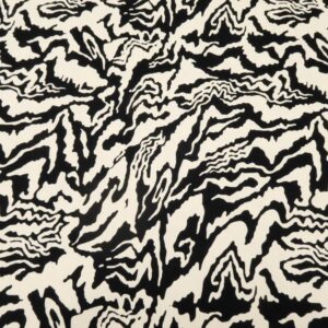 Stoff BW Satin stretch Marmor schwarz-natur