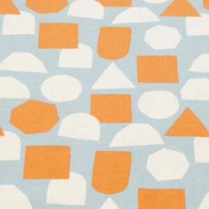 Stoff BW Jersey geometrische Formen hellblau-rost