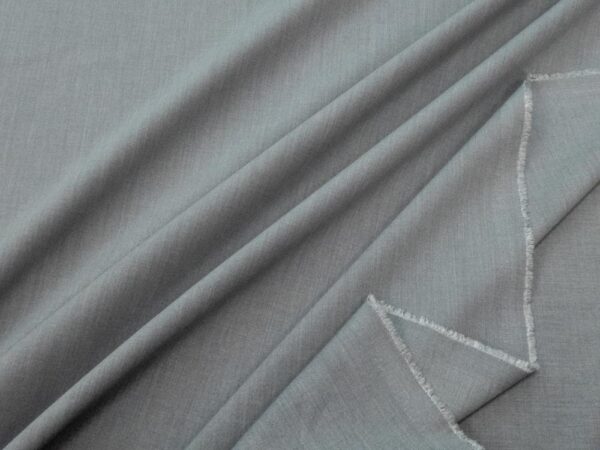 Stoff Wolle-PE-Vi-El Twill hellgrau meliert – Bild 2