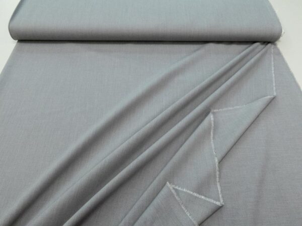 Stoff Wolle-PE-Vi-El Twill hellgrau meliert – Bild 3