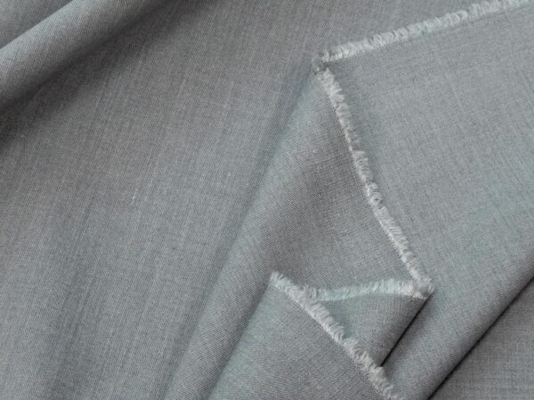 Stoff Wolle-PE-Vi-El Twill hellgrau meliert