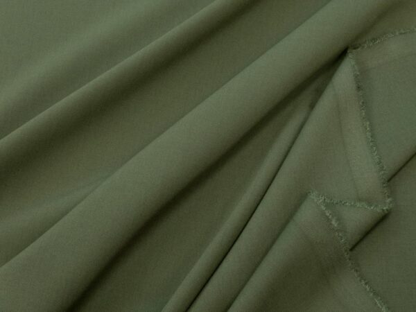 Stoff Wolle-PE-Vi-El Twill Khakigrün – Bild 2