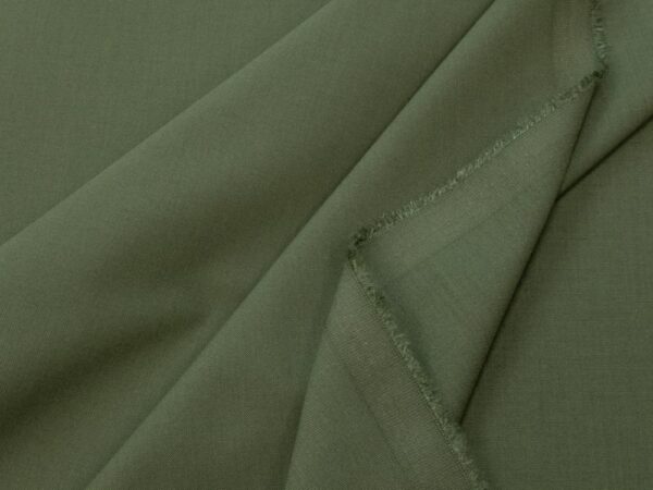 Stoff Wolle-PE-Vi-El Twill Khakigrün