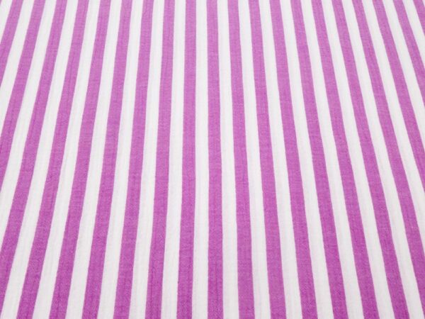 Stoff Double Gauze Streifen breit weiss-mauve
