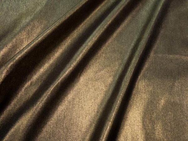 Stoff Jeans Stretch Foliendruck schwarz-goldgläönzend