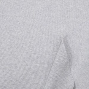 Stoff BIO RIB 2x1 Bündchen Grau meliert- hell