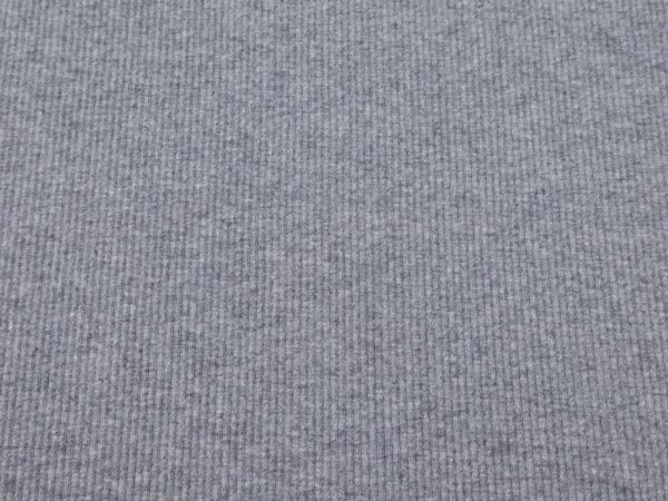 Stoff BIO RIB 2x1 Bündchen Grau meliert- dunkel