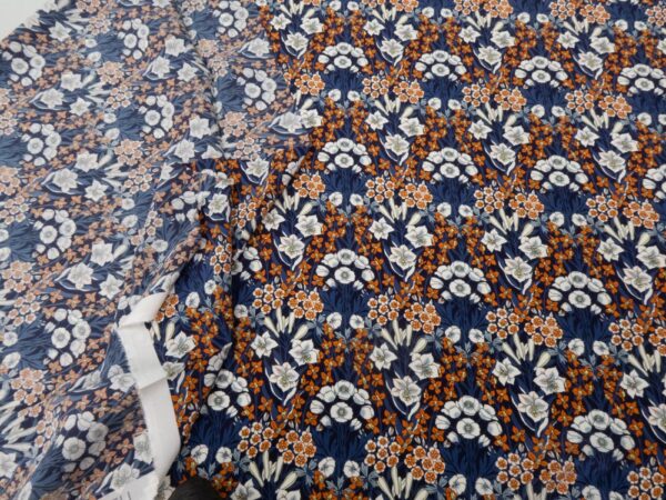 Stoff Mountain Primrose Liberty Kensington Crepe de Chine blau-rost-weiss – Bild 2