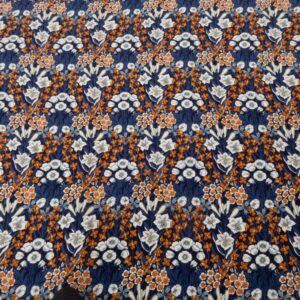 Stoff Mountain Primrose Liberty Kensington Crepe de Chine blau-rost-weiss