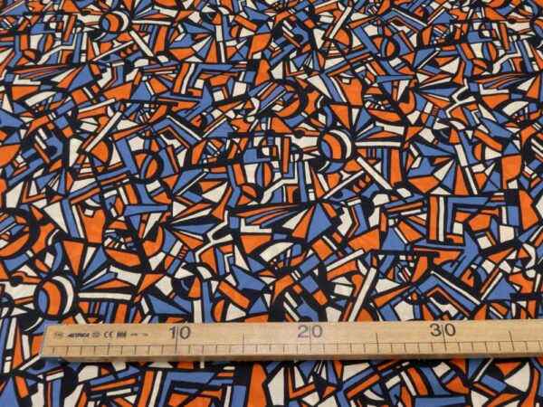 Stoff Dynamic City Tana Lawn  - F.Forquet -blau-rot.schwarz-beige – Bild 4