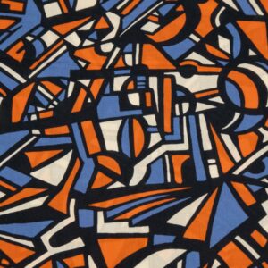 Stoff Dynamic City Tana Lawn - F.Forquet -blau-rot.schwarz-beige