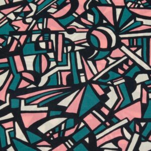 Stoff Dynamic City Tana Lawn - F.Forquet - grün-rosa-schwarz-beige