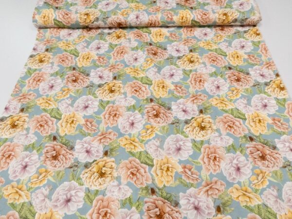 Stoff English Rose Tana Lawn  Cotton blau – Bild 3