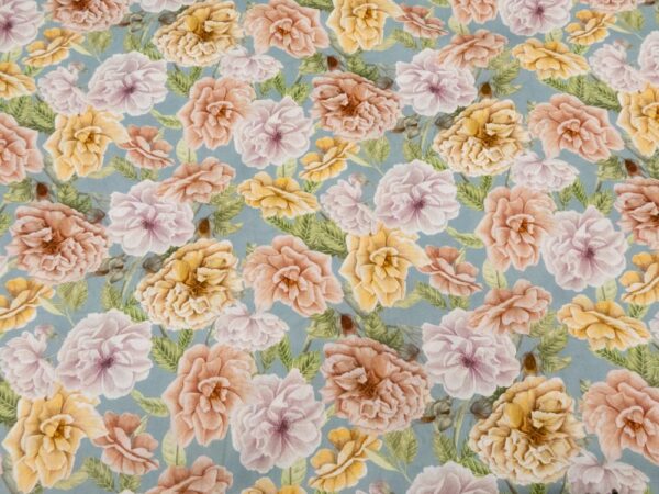 Stoff English Rose Tana Lawn  Cotton blau