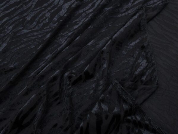 Stoff Jersey Ausbrenner Zebra schwarz auf schwarz – Bild 2