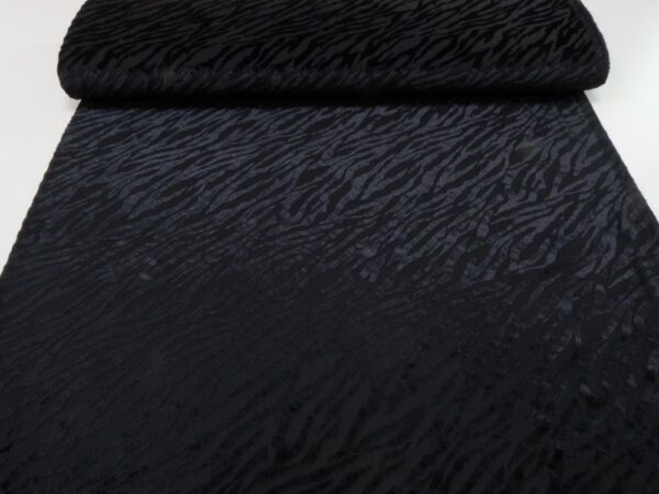 Stoff Jersey Ausbrenner Zebra schwarz auf schwarz – Bild 3