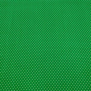 Stoff Viskose grün Punkte weiss