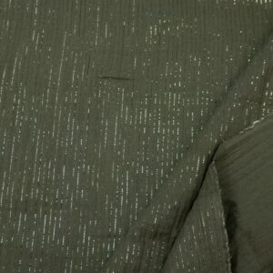 Stoff Double Gauze khakigrün Glitzerfaden
