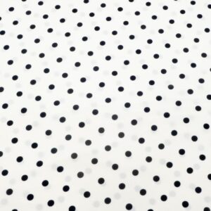Stoff ViJersey ecru mit schwarzen Pkt.