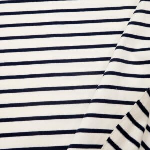 Stoff Sweat French Terry maritim Look ecru