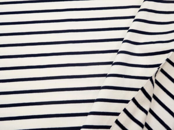 Stoff Sweat French Terry maritim Look ecru
