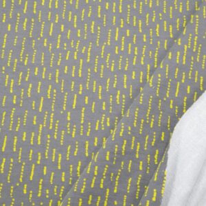 Stoff Sweat grauneongelb Striche