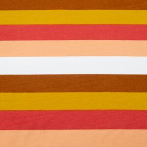 Stoff Sweat Streifen safrangelb_rosa