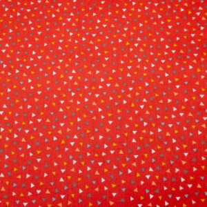 Stoff BW Dreiecke rot