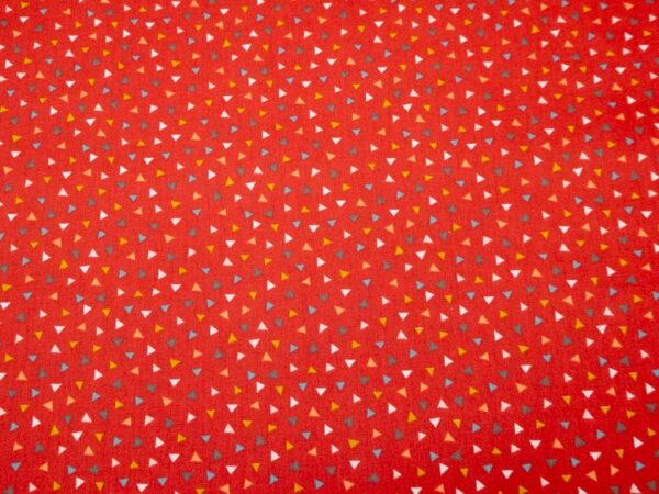 Stoff BW Dreiecke rot