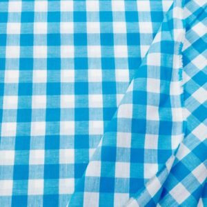 Stoff Vichy 17mm türkis weiss