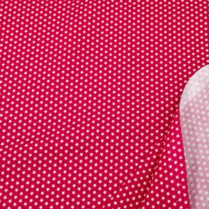 Stoff BW Sterne magenta/weiss