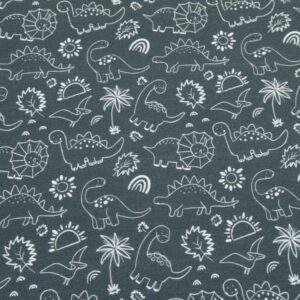 Stoff Jersey Dinos im Wald