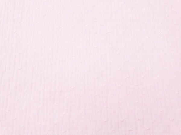 Stoff Double Gauze Dobby -Plumetis Pink-a-boo