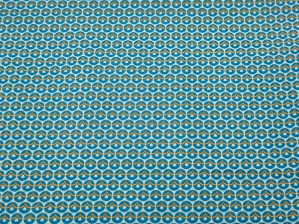 Stoff BW Waves Teal