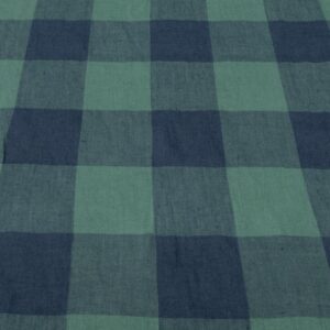 Stoff Elba Gingham EU Linen grün-blau