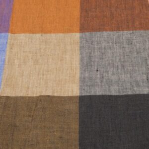 Stoff Electro Blues EU Linen rost-blau-sand