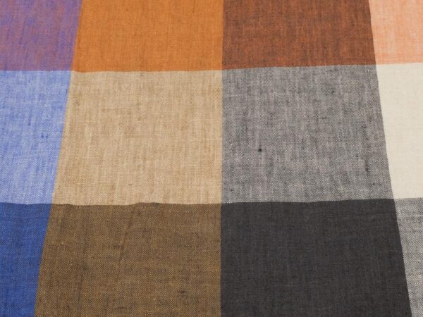 Stoff Electro Blues EU Linen rost-blau-sand