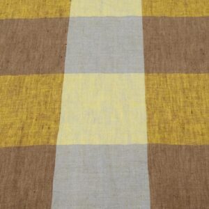 Stoff Hay Bale Blues EU Linen gelb-braun-grau