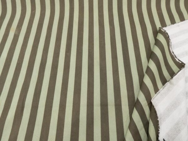 Stoff Indian Cotton Canvas-Moss & Pine Wide Stripe