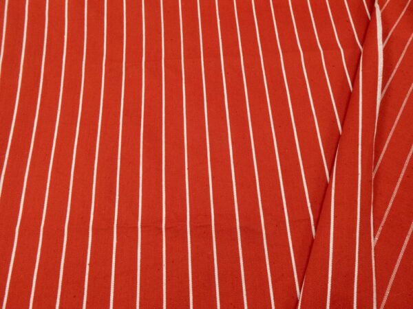 Stoff Indian Cotton Twill-red Stripe Handloom