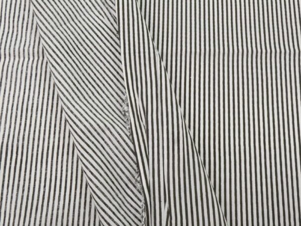 Stoff Indien Cotton Lean Stripe Mono black-white – Bild 2