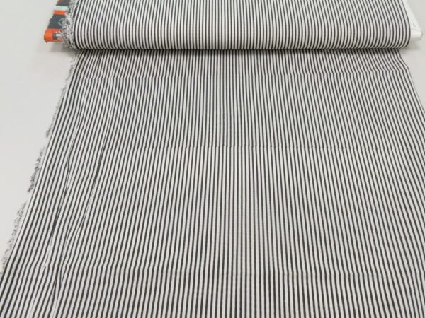 Stoff Indien Cotton Lean Stripe Mono black-white – Bild 3