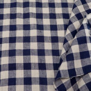 Stoff Calamity blue Linen Vichy