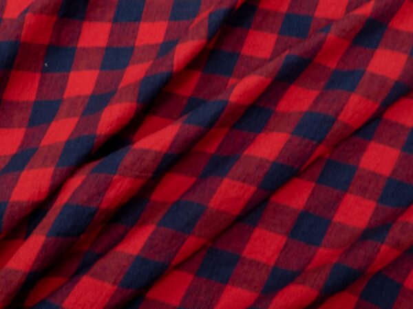 Stoff Leinen Hettie Gingham Maxi Vichy Demon scarlet red-navy blue – Bild 2
