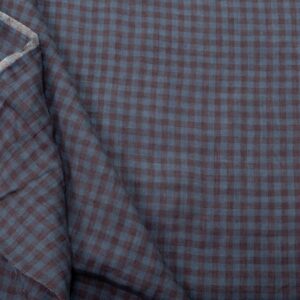 Stoff Leinen The Mews Mini Vichy grey purple-mid blue