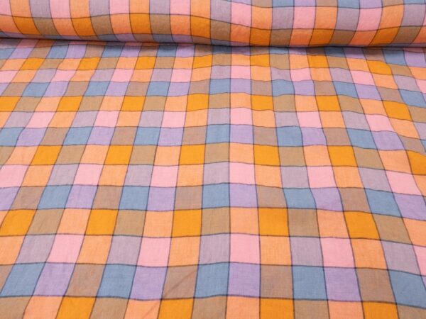 Stoff EU Leinen Mini Wham Check – Bild 2