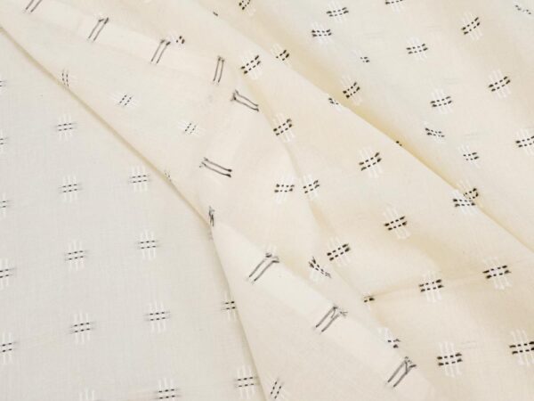 Stoff Sheer Natural Indian Cotton Black-Ecru Dobby – Bild 2
