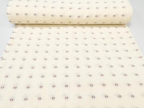Stoff Sheer Natural Indian Cotton Finn Dobby Kreuze blau-rot – Bild 3