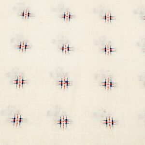 Stoff Sheer Natural Indian Cotton Finn Dobby Kreuze blau-rot