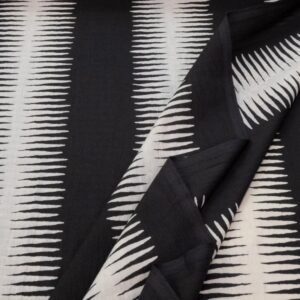 Stoff Indian Cotton ZICKZACK schwarz-weiss